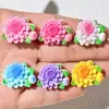 Novos patches e acessórios de joias de resina colorida com glitter para atacado, patches de flor e margarida, materiais decorativos, joias e acessórios de cabelo