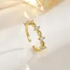 Anillo de Zirconia Versátil Super Brillante de Lujo Ligero Diseño de Nicho para Mujer Anillo Sencillo de Gama Alta Anillo para el Dedo Índice Joyería de Mano Venta al por Mayor