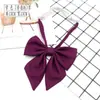 Gravata borboleta JK Raiz de Pena Vermelha Feminina Cor Sólida Gola Diagonal Flor Uniforme Estudantil Uniforme de Marinheiro Acessórios Laço Grande Raiz de Lótus Rosa