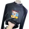 Camiseta Interior Térmica de Doble Cara con Cuello Medio Alto de Manga Larga, Gruesa, para Niñas Mayores, Cálida, Moderna, Otoño e Invierno