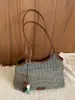 Bolsa de Playa de Paja para Vacaciones de Verano, Bolso de Hombro Tejido de Gran Capacidad, Bolso de Axila de Diseño Nicho Estilo Coreano para Viajes