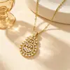Collar de diseño vintage de luna y sol estilo europeo y americano transfronterizo, estrella y luna brillan juntas, diseño de nicho, accesorios de diamantes completos para mujer