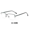 Comercio Exterior Nuevo Metal Clásico Retro Montura de Gafas de Media Montura Lentes Planos Ultraligera Montura de Gafas de Miopía para Hombre de Negocios Lista para la Venta