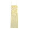 Aliexpress Atacado de Roupas Europeias e Americanas Transfronteiriças 2025 Início da Primavera Novo Vestido com Design Plissado