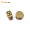Atacado do Fabricante Personalizado Todo em Cobre Exportação Mais Vendido Quadrado Rosca Interna Quatro Vias 1/8-27Npt Válvula de Esfera Passante 58 Latão