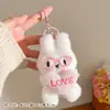 Óculos Criativos de Desenho Coelho Pelúcia Boneco Pingente Brinquedo Pequeno Chaveiro Acessório de Decoração para Bolsa Diária