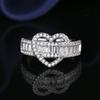 Venta transfronteriza en vivo, anillo de dedo ligero de lujo, viento frío, Europa y América, anillo de diamantes llenos de amor, anillo de moda que combina con todo, apertura
