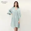 Nuevo modelo de verano para comercio exterior y ventas transfronterizas, bata de seda de alta gama para mujer hecha de seda de morera, adecuada para usar en el exterior como ropa de casa o bata de mañana
