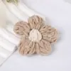 Flor de Crochê Criativa em Blocos de Cor Flor Pom Pom Acessórios de Flor de Crochê Doces Presilhas de Cabelo e Acessórios de Cabelo Fofos em Estilo Coreano