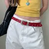 Cinto Fino Estrela Y2K Americano Retrô para Mulheres com Toque de Luxo, Adequado para Saias e Jeans, com um Estilo de Cinto Preppy