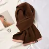 Bufanda de Pareja de Color Sólido Estilo Coreano Imitación Cachemir Invierno para Mujer Estudiante Niña Blanca Cálida para Cuello Cuello