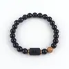 Estilo Ins Europeo y Americano Doce Constelaciones con Cuentas de Colores de la Suerte Pulsera de Ágata Negra Hecha a Mano con Cuentas para Hombres y Mujeres