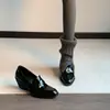 Edición Exclusiva~Mocasines Elegantes de Charol Francés-Inglés para Mujer, Punta Fina, Slip-On con Tacón Alto de Piel