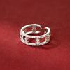Anillo de Calabaza de Plata de Ley S925 Nalan, Exquisito y Sencillo, Diseño de Nicho, Doble Capa Hueca Incrustado con Diamantes R02990