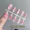 Gradiente de Cor Nude Unha Longa Arte de Unha Atacado Patches de Unha Usáveis Desejo Puro Translúcido Gelo Clareamento Sensação de Alto Padrão Removível Simples e Moderno