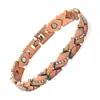 Pulseira Magnética Europeia Mais Vendida de Cobre Vermelho Antigo com Textura de Linha Moda Retrô Pulseira Totalmente Magnética Em Estoque Atacado