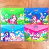 Bolsa de Arquivo A4 com Botão de Pressão Desenho Animado Fofo, Bolsa de Armazenamento para Provas e Cadernos de Aluno, Bolsa de Papelaria com Vários Padrões e Cores