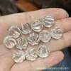 Coleção de Cristal Branco Natural, Contas de Abóbora, Contas de Flor de Maracujá, Acessórios Artesanais, Pulseiras DIY Feitas à Mão, Joias da Moda