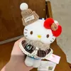 Llavero Peluche Invierno Lindo Hellokitty Original "Mantente Caliente Cuando Hace Frío" Colgante Peludo para Bolsa