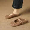 2026 Nuevo Estilo Zapatos Mary Jane Franceses Retro Calados con Correa Única, Planos, Cómodos, Transpirables Pantuflas, Zapatos Hechos a Mano, Talla Grande