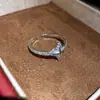 Anillo Abierto Redondo Hueco de Circonia Estilo Minimalista, Anillo de Dedo Índice de Moda Único y Sencillo, Joyería de Lujo Ligero de Alta Gama para Mujer