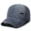Gorros de invierno para hombres de mediana edad y ancianos, sombrero de cuero forrado de felpa cálido para papá, gorra de béisbol engrosada a prueba de frío para abuelo