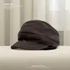 Boina de Nube Plegada Artística Retro Estilo Japonés para Mujer Verano Fina Versátil Que Adelgaza la Cara Gorra de Periódico