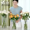 Flor Acompañante Sombra Flor Despertar Acrílica Florero Cubo Recto Adornos Arreglo Floral Sala de Estar Acrílico Alta Calidad Hidropónico Transparente Anti-caída