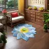 Alfombra de Dormitorio con Forma Especial de Loto Estéreo 3D Felpudo de Baño Terciopelo de Cristal Alfombrilla Absorbente Antideslizante para Lavabo de Baño