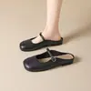 Mules cerrados de mujer modernos y elegantes para el verano de 2026, adecuados para usar al aire libre, zapatos planos Mary Jane con suelas suaves