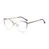 Armazón de Gafas Anti-Luz Azul Ojo de Gato para Mujer, Moda Europea y Americana Armazón Mariposa Forma de Gato de Medio Armazón, Nuevo Armazón TR, Se Pueden Colocar Lentes de Graduación