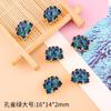 Cuentas Espaciadoras de Loto Esmaltado Cloisonné Chapado en Oro Cobre Accesorios Material para Pulsera Collar Hecho a Mano DIY Poroso Azul Quemado Joyería de Doble Cara