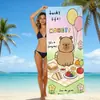 Toalla de Playa Capibara Linda para Niños Toalla de Baño de Microfibra Transfronteriza Dibujos Animados para Niños Toalla Absorbente de Secado Rápido