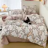 Funda de edredón de algodón lavable Nanjiren Pieza única Funda de edredón Juego de cuatro piezas Funda de edredón lavable a máquina Juego de tres piezas de ropa de cama Universal para todas las estaciones