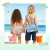 Bolsa de Playa con Cremallera Estampada Transfronteriza, Bolsa de Concha Tridimensional para Niños, Bolso Cruzado de Malla, Bolsa Portátil Conveniente para Juguetes Infantiles