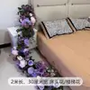 Arreglo de Piso para Boda Púrpura Romántico Banquete de Compromiso Diseño Salón de Bodas Escenario Guía de Camino Flor Decoración de Boda Arte Floral Artificial