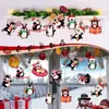Enfeites de Natal Novos de Pinguim de Madeira para Pendurar com Corda Pinguim Pendurado Enfeites Visuais Pendurados Festa de Feriado de Natal Vintage