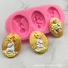 Molde de Silicona Niño Niña Orando Molde para Fondant Chocolate Suministros para Hornear Decorar Pasteles Molde para Bandeja de Hielo
