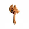 Madeira de Jujuba Natural Atingida por Raio Escultura Machado de Cinco Trovões Pingente Acessório Ornamento para Pendurar Joia Taoísta DIY Colar Artesanal Pingente de Bolsa