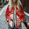 Sudadera de Algodón con Cuello Alto y Pliegues para Mujer 2025, Estampado Floral Retro, Rayas Otoño e Invierno, Botones, Sudadera para Mujer