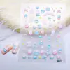 Nuevas Pegatinas para Uñas Florales de Color Sólido con Relieve 5D Oso Animal Lindo Pastel Lazo Guka Funda de Teléfono Pegatinas para Uñas