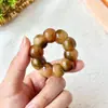 Pulsera de Raíz de Bodhi Sabor Ajo para Estudiantes, Cuentas Suaves de Raíz de Bodhi para Alivio del Estrés, Cuentas Budistas Pequeñas Tejidas a Mano, Mayoreo