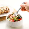 Garfo de Frutas em Aço Inoxidável 304 Estilo Japonês Lixado Garfo de Sobremesa Cabo Inclinado Garfo de Salada Palito de Petisco Doméstico Garfo Pequeno para Bolo