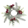 Guirlanda de Castiçal de Natal Mais Vendida na Amazon Transfronteiriça com Frutas Vermelhas e Galhos de Eucalipto, Fornecimento Direto do Fabricante para Guirlandas de Decoração de Feriado