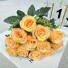 Nuevo Producto Transfronterizo Rosa Pequeña Artificial de 12 Cabezas Guía de Camino para Boda Decoración de San Valentín Flor Artificial Decoración para el Hogar Flor Artificial de Seda
