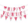 Día de San Valentín Temático Fiesta Escena Diseño Accesorios Banderín Rosa Corazón Letra Colgante Producto Terminado Venta al por Mayor