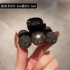 Elegante horquilla con forma de perla para mujer, de alta calidad, con parte trasera de diamante, con clip de tiburón lateral simple, accesorio para el pelo a la moda.