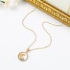 Nuevo Collar de Acero de Titanio Europeo y Americano de Venta Caliente Transfronterizo para Mujer Ins Chapado en Oro Plata Colgante Bicolor Moda Elegante Venta Directa de Fábrica
