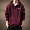 Sudadera con capucha y media cremallera de peso pesado italiano para hombre, Nueva colección Otoño 2026, Estilo Americano, Holgada, Oversize, Marca de moda