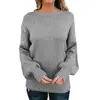 Suéter de Punto Gris Claro Estilo Europeo y Americano Traje sin Espalda con Lazo Suéter Básico Holgado Top de Moda Versátil